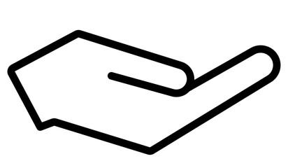 Hand palm icon, hand receiving. hand pick symbol, collect.
Pictograph of hand Icon for web template design, website or mobile app. Vector Graphic. Open hand icon. Black linear icon. PNG, Edit vector