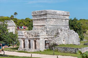 Mayan ruins of Tulum and paradise beach - Quintana Roo state, Yucatan Peninsula, Mexico.