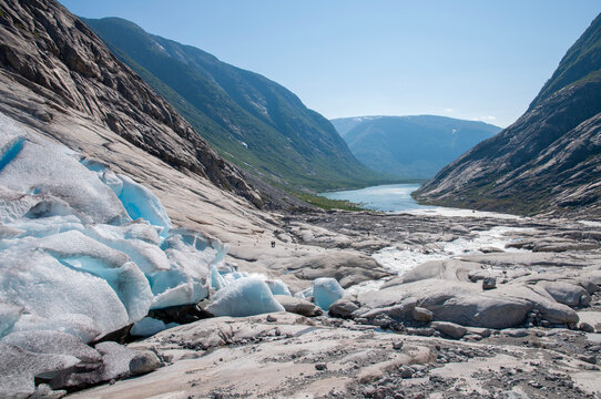 0-07-2023. Luster,Norway.Nigardsbreen is a glacier arm of the large Jostedalsbreen glacier.