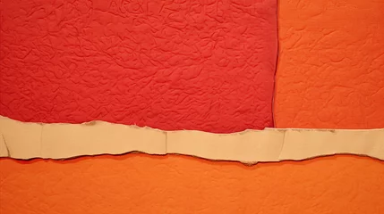 Foto op Aluminium Abstract landscape in red and orange - collection of Huun papers handmade in Mexico © Planetz