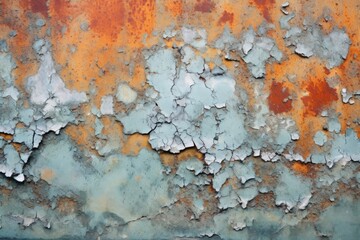 cracks in the surface of a rusty metal door