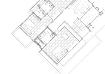 Floor plan designed building on the drawing.