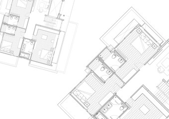 Floor plan designed building on the drawing.