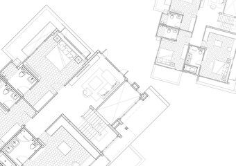 Floor plan designed building on the drawing.