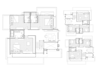 Floor plan designed building on the drawing.