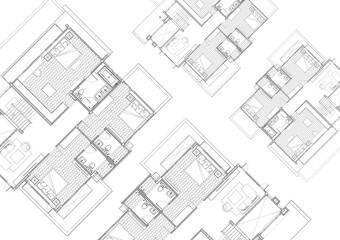 Floor plan designed building on the drawing.