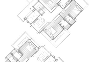 Floor plan designed building on the drawing.