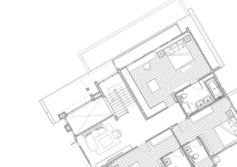 Floor plan designed building on the drawing.