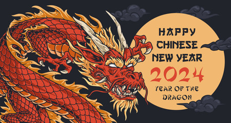 Chinese new year banner colorful