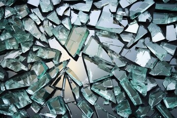shattered glass block with distinct shapes