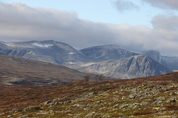 autumn landscape Dovrefjell National Park Norway