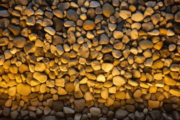 river stone wall in dim light