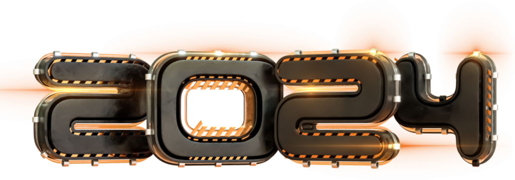 Happy New Year 2024 3d Render Cutout