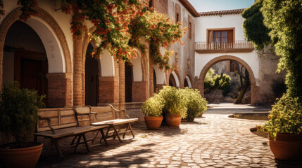 Fototapeta na wymiar Image of a picturesque tranquility in andalusian courtyard
