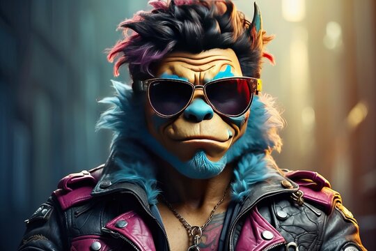 Swagg savage smiling monster, biker style getup, Biker monster like exclusive handsome monster