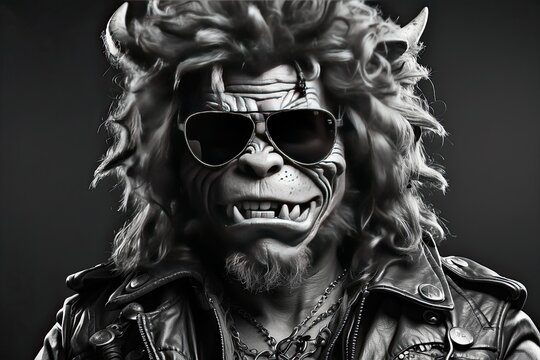 Swagg savage smiling monster, biker style getup, Biker monster like exclusive handsome monster
