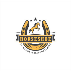 Horseshoe Logo Design Vector Image