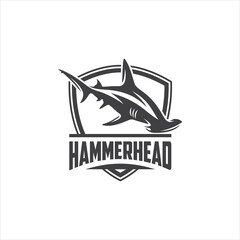 Hammerhead Shark Logo Design Vector Image