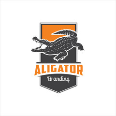 Alligator Crocodile Logo Design Vector Image