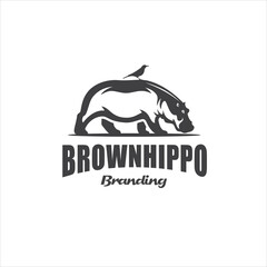 Hippo Logo Design Vector Image