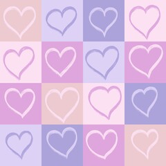 Romantic seamless pattern with hearts Valentine’s Day.
