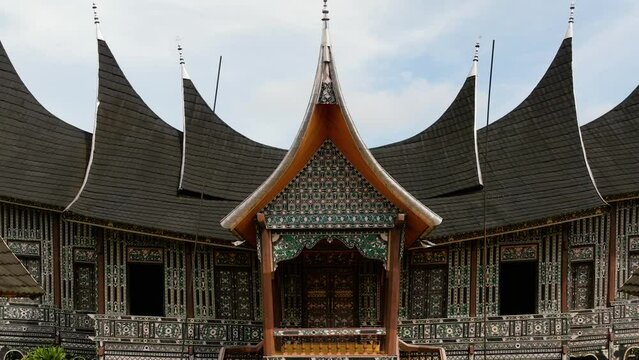 Royal palace in traditional Indonesian style. Istano Silinduang Bulan. Sumatra, Indonesia.