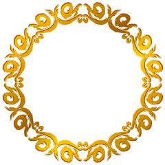 Aesthetic gold ornament circle frame
