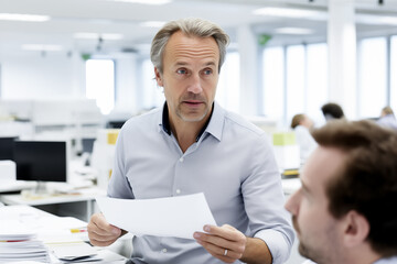 Fototapeta premium A Business Transaction: The Exchange of Information and Ideas Through Paper