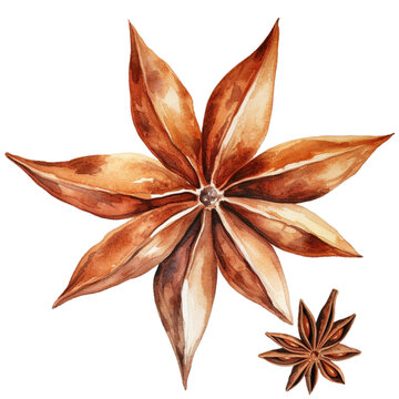 recommend clip art: watercolor of star anise , spices clipart for graphic resources