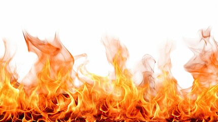 Burning Fire Flames isolated on white background