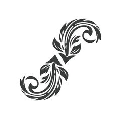 floral ornament vector background, black and white vector