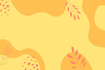 Hand draw yellow abstract minimalist background vector