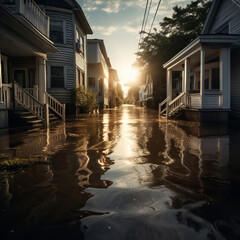 Flooded Neighborhood after rain storm