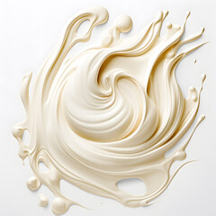 White cream swirl whirlpool isolated on white background