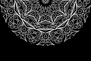 Luxurious Black and white mix pattern of modern Chinese oriental Java traditional classic borneo line art