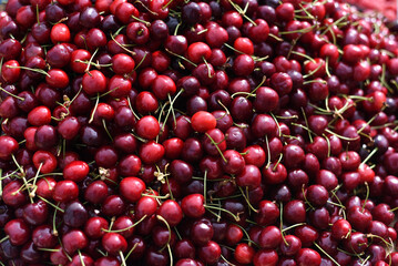 Market. Cherry harvest. Lots of cherries.