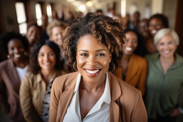 Obraz premium Diverse group of women leaders Demonstrate strength, determination, and determination to overcome obstacles.