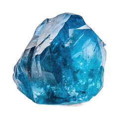 Blue Apatite boulder isolated on transparent background