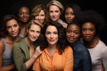 Fototapeta premium Diverse group of women leaders Demonstrate strength, determination, and determination to overcome obstacles.