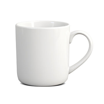 White cup isolated on transparent background, ai technology