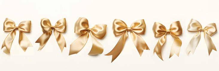 Gold bow isolated on white background