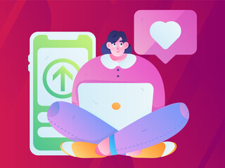 Notification announcement vector creative flat hand drawn illustration
