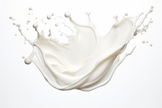 Milk splash is shown in this image, it appears to be white.
