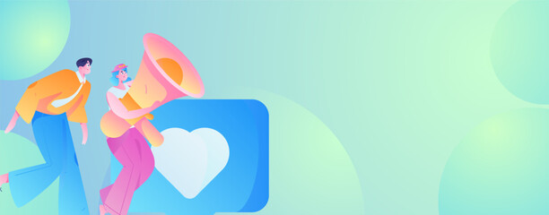 Notification announcement vector creative flat hand drawn illustration
