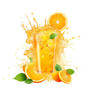 Fanta orange juice on a white background isolated PNG