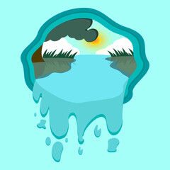 vector illustration of world water day with the concept of nature and rivers