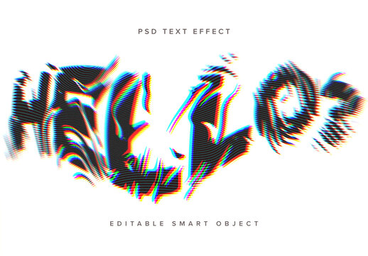 Warped Glitch Text Effect Mockup