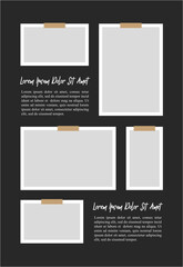 Pictures or photos frame collage and digital photo wall template
