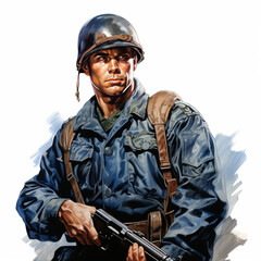 Naklejka premium Soldier ready for war