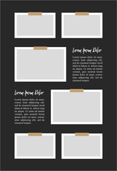 Pictures or photos frame collage and digital photo wall template